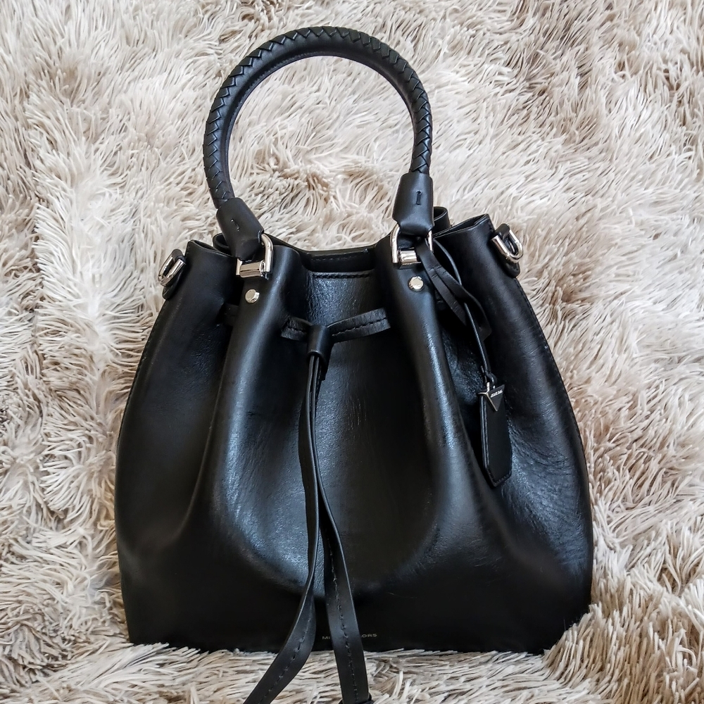 Michael Kors Blakley Buckey Bag Black Leather Silver Hardware